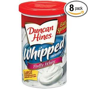 Duncan Hines Whipped Fluffy White Frosting, 16.2 Ounce (Pack of 8)