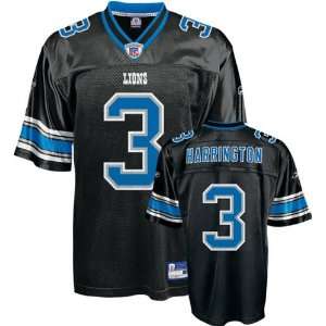 Joey Harrington Youth Jersey Reebok Black Replica #3 Detroit Lions 