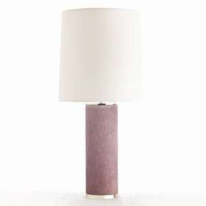  Kelli Violet Hide and Polished Nickel Lamp with White 