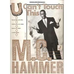    Sheet Music U Cant Touch This MC Hammer 86 