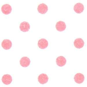 white Michael Miller flannel fabric pink polka dots