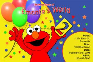Elmo Invitations Birthday Party Personalized Custom Made Printable 