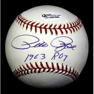 Pete Rose Autographed Ball   with 1963 Roy Inscription