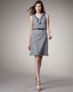 Striped V Neckline Dress  