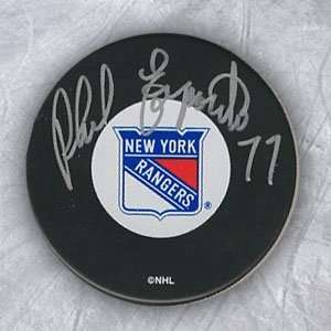 PHIL ESPOSITO New York Rangers SIGNED Hockey Puck