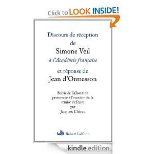 Discours de réception de Simone Veil à lAcadémie française 