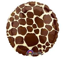 BROWN AND WHITE GIRAFFE PATTERN SAFARI 18 BALLOON mylar  