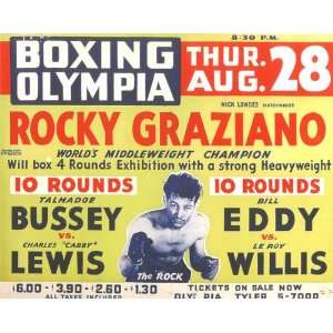  Boxing 1951 Rocky Graziano poster
