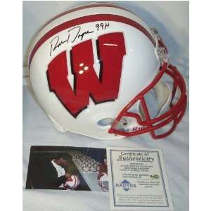 Ron Dayne Wisconsin Badgers Autographed Full Size Replica Helmet with 