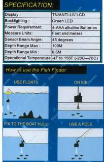 Portable Fish Finder Depth Alarm Fishing Sonar Sensor  