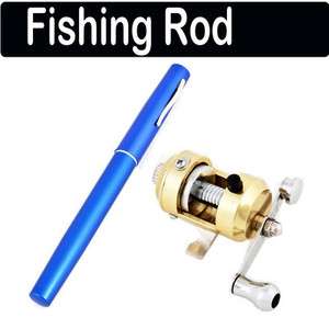 Mini Aluminum Pocket Pen Fish Fishing Rod Pole + Reel  