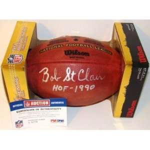  Bob St. Clair Autographed Football   PSA   Autographed 