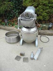 HOBART A200 MIXER A 200 WITH GRATER CHOPPER ATTACHMENT BOWL, WHIP 