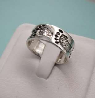 sterling silver footprint band ring