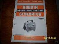 OEM Kubota A650 3Y Generator Illustrated Parts Manual  