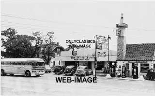 1940 STANDARD OIL GAS STATION MO GREYHOUND BUS RP PHOTO  