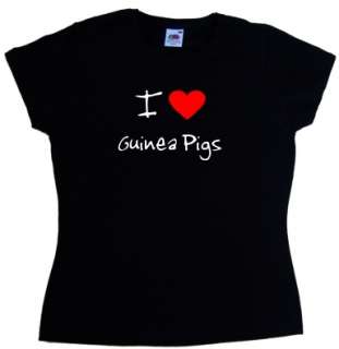 Love Heart Guinea Pigs Ladies T Shirt  