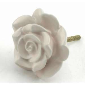  Aged Ivory Rose Ceramic Cabinet Knobs 1pc Cupboard Drawer 