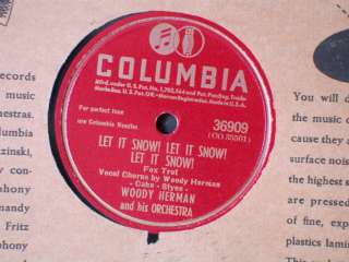 78 rpm COLUMBIA LET IT SNOW Woody Herman Jazz JUKEBOX RECORD  