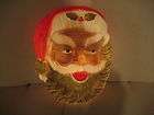 VINTAGE CHRISTMAS SANTA HEAD LIGHT PLASTIC BLOW MOLD 1960S POLORON 
