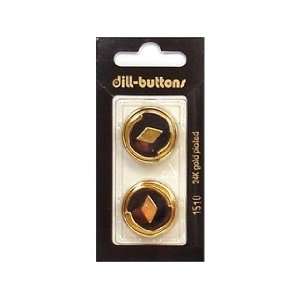   Dill Buttons 23mm Shank Enamel Navy/Gold 2 pc (6 Pack)