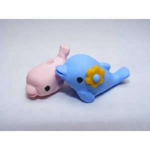  Japanese Baby and Mom Dolphin Eraser Set