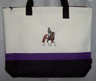 Dressage Horse Purple Tote Bag equestrian jumping NEW  