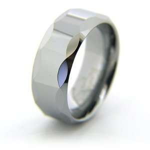   8mm Tungsten Band with Biscuit Facets/Tungsten Carbide Jewelry