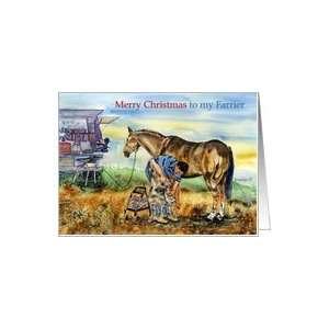  Merry Christmas Card Farrier, Blacksmith, Horse shoer Card 