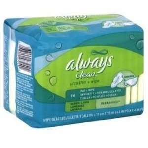  Always Clean Ultra Thin Pads Long With Flexi Wings & Wipes 