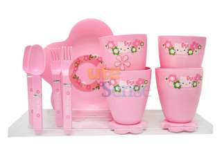 Sanrio Hello Kitty Dinnerware Set Pink Dining Bowl Plate Cup 16pc 