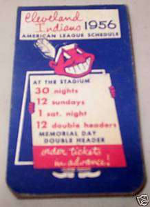 1956 Cleveland Indians American League Sked / Schedule  