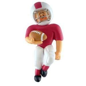  3341 Football Player in Red Uniform Personalized Christmas 