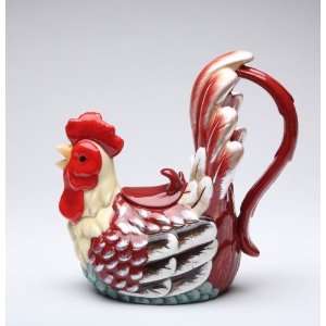  French Country Rooster Porcelain Teapot