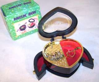 HEART SHAPED JEWELRY BOXES necklace ring music box  
