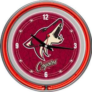   Clock   14 inch Diameter   Game Room Products Neon Clocks NHL   Hockey