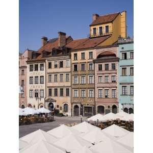  Cafes in the Old Town Square, with Rebuilt Medieval Buildings 