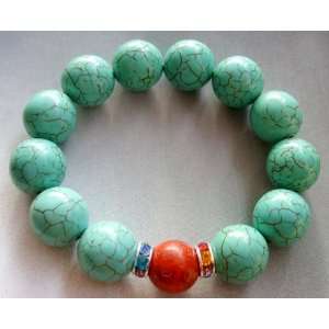  Howlite Turquoise Gem Beads Elastic Bracelet Everything 