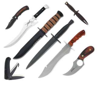 Folding Knives Bowie Knives Military Knives Daggers of all sorts Axes 