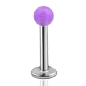   Piercing with Purple Glow in the Dark Ball 14 Gauge 3/8 Everything