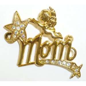  Goldplated Angel & Shooting Star Mom Pin Jewelry