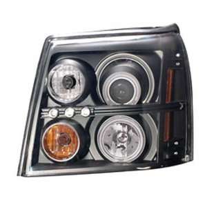 AnzoUSA 111175 Black Clear/Amber Projector Halo Headlight for Cadillac 