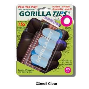 com XSmall Clear GORILLA TIPS fingertip guards/protectors for Guitar 