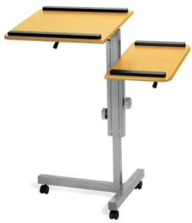 LCS 100 Laptop Computer Stand Maple Table Silver Frame  