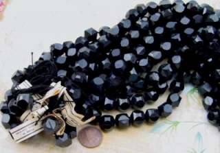 Vintage 12mm Black Faceted Plastic Beads West Germany  