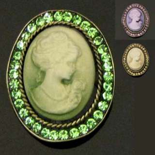    1p Rhinestone crystal Cameo Pin Brooch Necklace Pendant