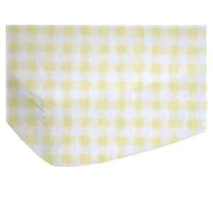   Pack N Play (Graco) Sheet   Yellow Gingham Jersey   Made In USA Baby