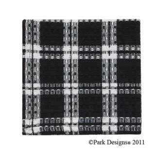 Black & White Windowpane Plaid Cotton 13x13 Kitchen Dish Cloths 