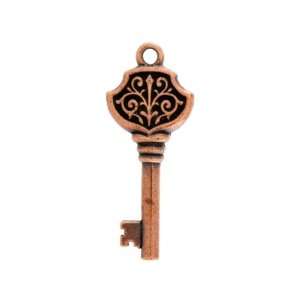   TierraCast® Pewter Antique Copper Victorian Key Drops