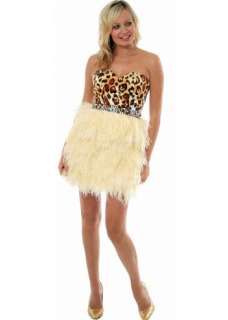 Sherri Hill Dress Leopard Bustier Feather Prom   Style 2337